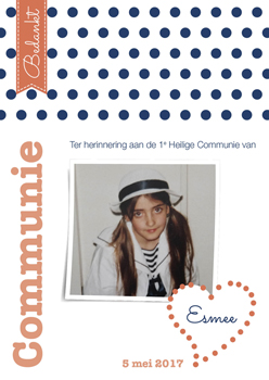 bedankkaartje communie'meisje'